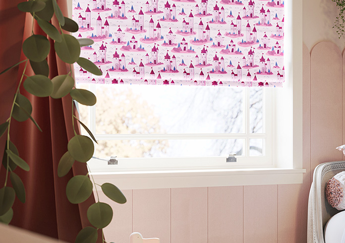 Royal Realm, Bubblegum Pink - Roman Blind - Image 5